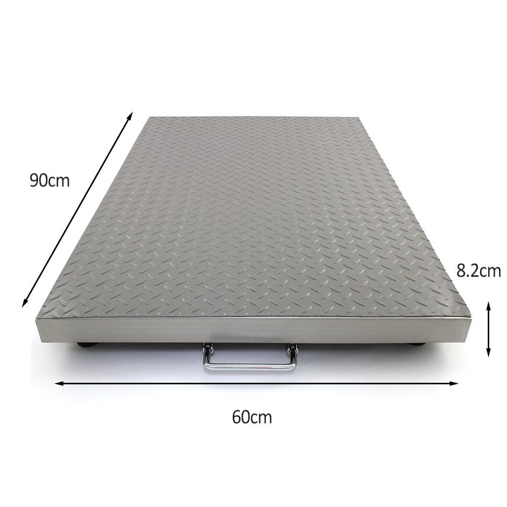 T-Mech Schwerlastwaage Bodenwaage Veterinärwaage Tierwaage Plattformwaage Paketwaage Postwaage 8,2cm H x 90cm L x 60cm B Hochbelastbare Waage Hochleistungswaage LCD Anzeige Digital 300kg