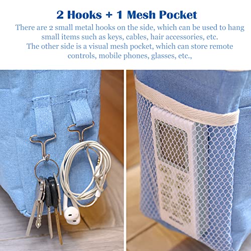 Tohoee 3 Stück Betttasche Hängetasche Hochbett Organizer Stuhl Armlehne Sofa Aufbewahrung Großer Stauraum Hängend Bettaufhänger mit 6 Stück Wandhängehaken für Schreibtisch Bett Krippe Schranktür - Image 4