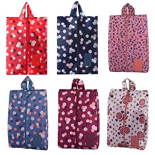 Shoe Bags For Travel Women Shoe Bags For Packing Washable Shoe Travel Bags For Packing Colorful Zipper Shoe Bags Daisy Shoes Storage Bags For Sneakers Gym, 6 Pack #TOP28