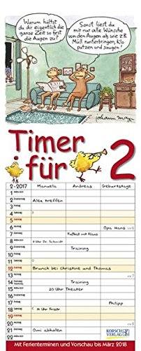 Timer für 2 2017: Familientimer mit Ferienterminen und Vorschau bis März 2018