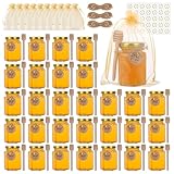 SZUAH 4 oz Mini Honey Jars with Dipper 30Pack, Glass Hexagon Honey Jar for Wedding Favors, Empty Glass Jars for Party Favors, Holiday Gifts, and Thank You Gifts（120ml, Set of 30）