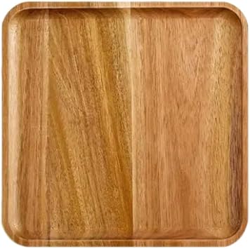 8 Acacia Wood Square Serving Tray,Wooden Serving Platter Wood Trays Dinner Server Tray Home Decor Cheese Board,Dessert Cookie Snack Fruit Serving Board,Acacia Wood Plates for Charcuterie,Fruit,Bread