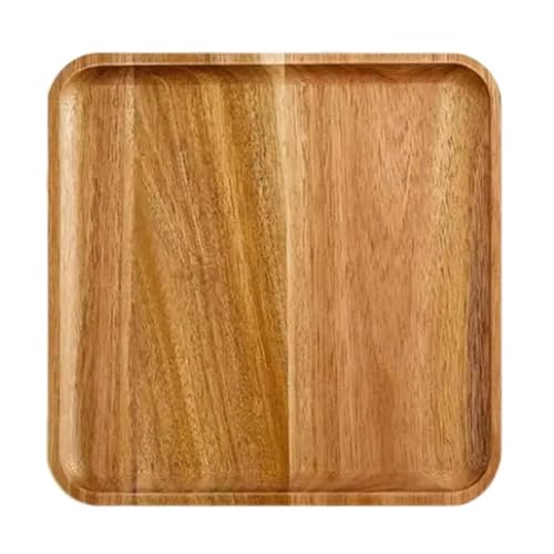 8“ Acacia Wood Square Serving Tray,Wooden Serving Platter Wood Trays Dinner Server Tray Home Decor Cheese Board,Dessert Cookie Snack Fruit Serving Board,Acacia Wood Plates for Charcuterie,Fruit,Bread