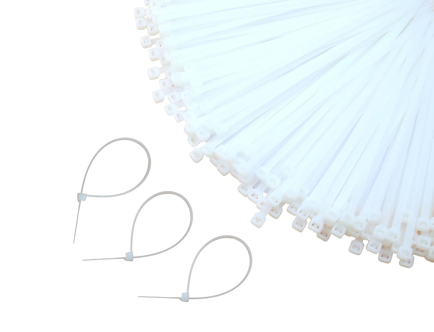 SECURE FIRE Self Locking Cable Ties | 200 X 3.6 mm | 100 Pieces, White | Heat Resistant Cable Zip Ties | Self-Locking Cable Organizer | Anti - Slip Wire Organizer | For Indoor & Outdoor Use