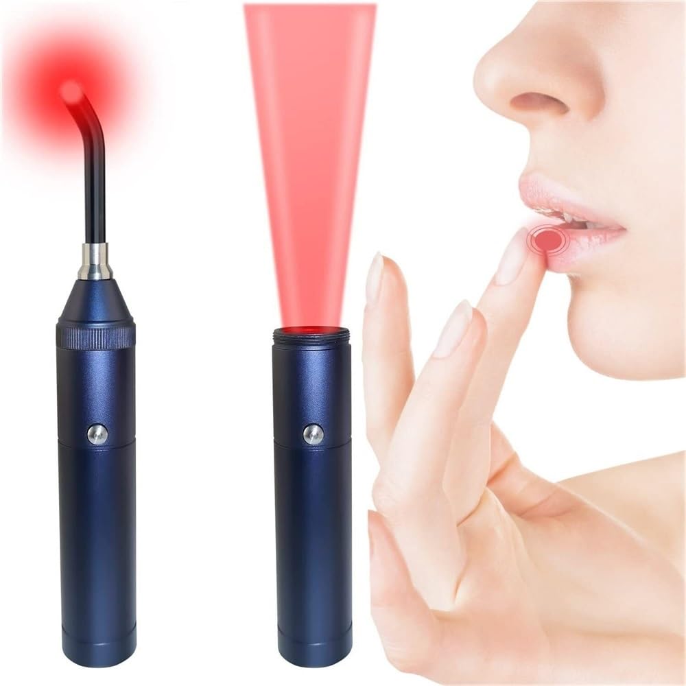 Penna Terapia Luce Rossa LED 5 Rosso Blu 4 Modalità Riduce Dolore Ferite Labbra