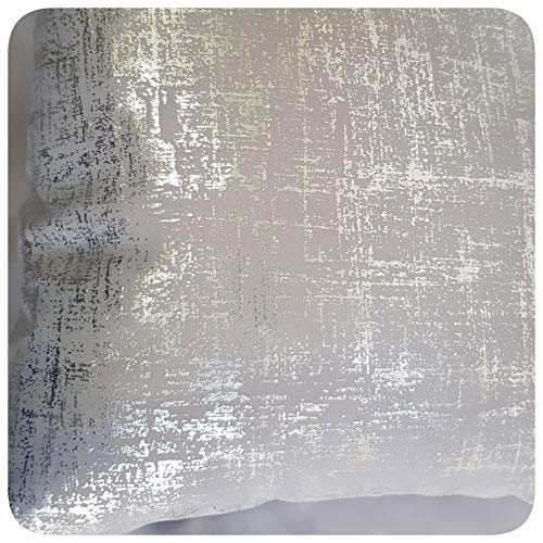 Householdfurnishing Thermal Blackout Curtains Glitter Shimmer Sparkle Metallic Print Eyelet Ringtop (Cushion Cover-Silver, 2xCC 16x16in) — image 1