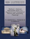  Merlaud V. National Metropolitan Bank U.S. Supreme Court Transcript of Record with Supporting Pleadings
