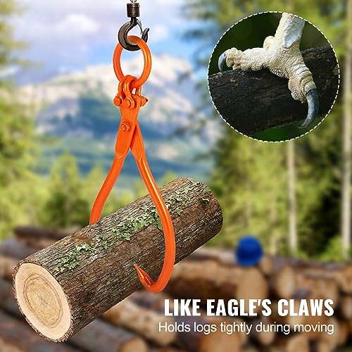 Image of VEVOR Log Skidding Tongs, 18 inch 2 Claw Log Lifting Tongs, Heavy Duty Steel Lumber Skidding Tongs, 772 lbs /350 kg Loading Capacity, Log Lifting, Handling, Dragging & Carrying Tool