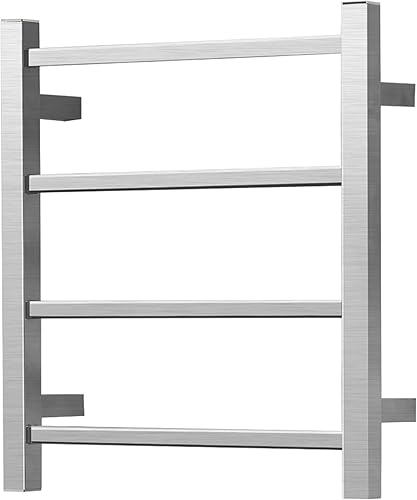Calentador de toallas de níquel cepillado para baño, calentador de toallas de baño montado en la pared, calentador eléctrico de acero inoxidable,