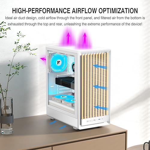 Image of FOIFKIN M1 PC Case - Walnut Front pane Pre-Installed 4 PWM ARGB Fan, ATX Mid-Tower Computer case, Gaming PC Case, 240MM RAD Support, Type-C, FOIFKIN (White Walnut)