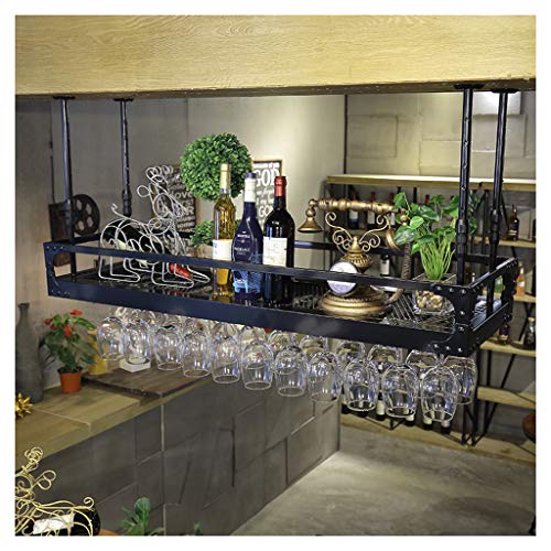 Casier à vin suspendu plafond avec support en verre à pied - 2