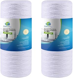 CFS – 2 Pack Polypropylene String Wound Water Filter Cartridges Compatible with Culligan Sediment Filter, Heavy Duty Well Water Filter Models – Whole House Replacement Filter Cartridge – 5 Micron