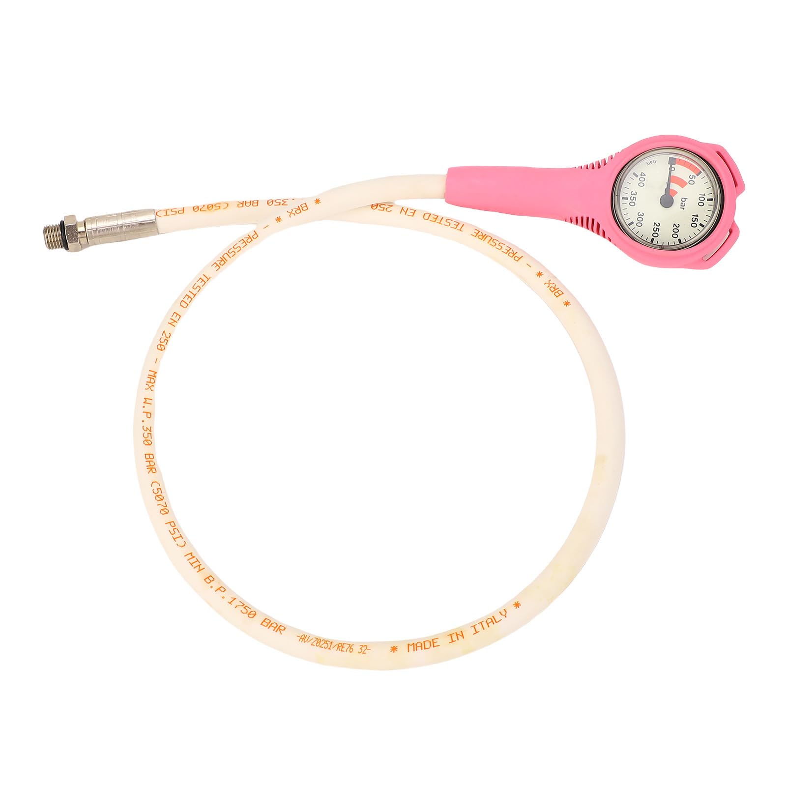 Manometro per Immersione, Manometro per Immersione Subacquea TPR con Tubo Flessibile, Display Trasparente della Pressione dell'Aria, Leggero, Resistente alla Pioggia, Rosa per Utenti di
