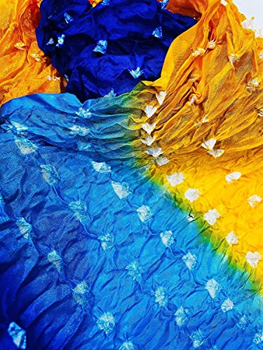 Image of PK HUB Women's Jaipuri Rajasthani Art Silk Bandhej Bandhani Dupatta