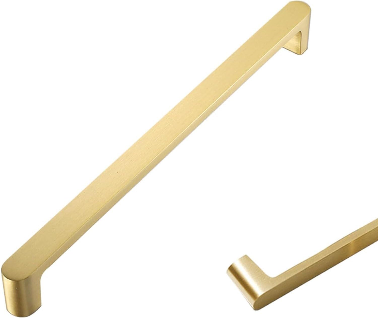 Mosiężne uchwyty meblowe złote, 2 szt., Gold, Hole Centers：192mm/7.6in