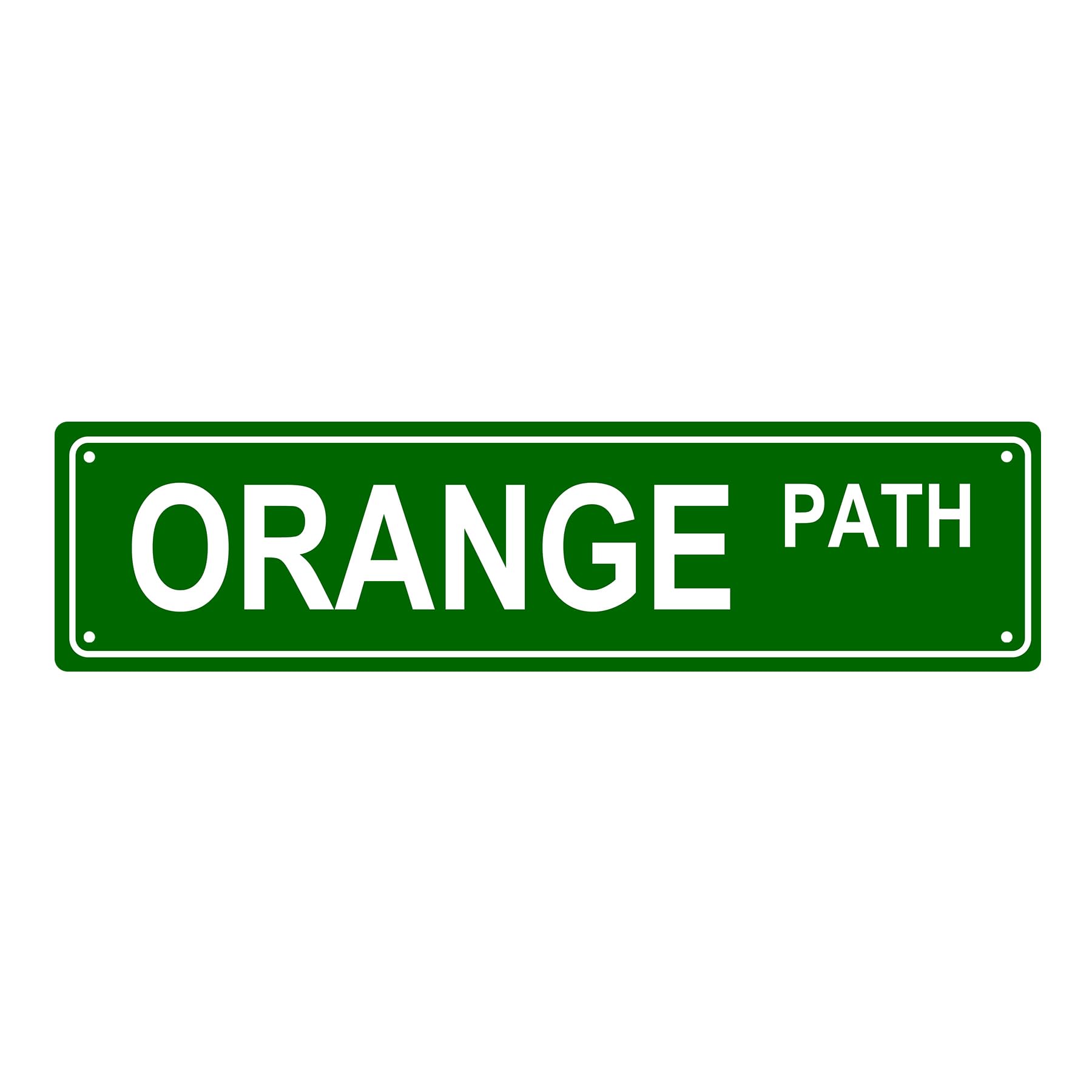 Orange Path Eating Metal Tin Street Sign Bar Cafe Garage Cave Home Room Wall Bathroom Farmhouse Garden Porch Patio Decor,4x16 Inch