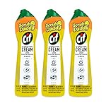 Scrub Daddy Cif Cream All Purpose Cleaner, Lemon - Multi Surface Household Cleaning Cream for Glass, Chrome, Granite, Sink, Gold, Marble & Countertops - 3 Pack (16.9 Oz Each)