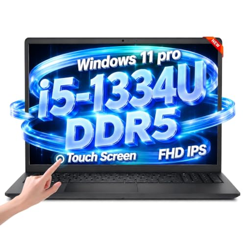 Image of Dell 15 Touchscreen Laptop, 16GB DDR5 4400 MT /s, 512GB SSD, Intel i5-1334U