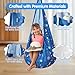 Safotad Sensory Swing, Pod Swing for Kids Toddlers, Hanging Hammock Chair with Inflatable Pillow & Adjustable Straps for Indoor Outdoor - Supports up to 100lbs, Blue