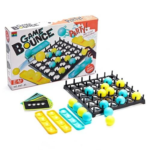 Falafoty Bounce Ball Duel Family Party Game with 16 Balls Bounce Off Ball Board Game Educational Strategic Game Challenge Pop Out Interactive Table Game Party Travel Familygame for Kid Adult (Orange)