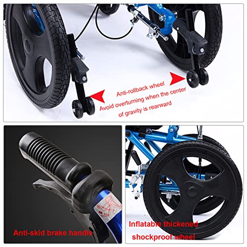 Folding Manual Wheelchair, Adjustable Ultra-Light High-Back Reclining Disabled Wheelchair, With Anti-Roll Rear-Wheel - Adult/Child,36Cm #TOP6