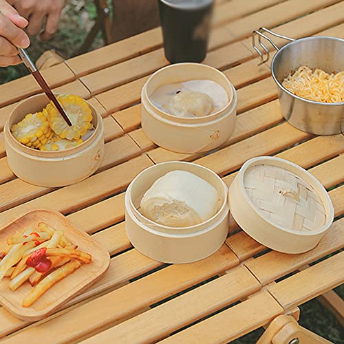 fengny Bolinhos de vapor ao ar livre portátil pequeno vapor vapor de bambu camping piquenique panela