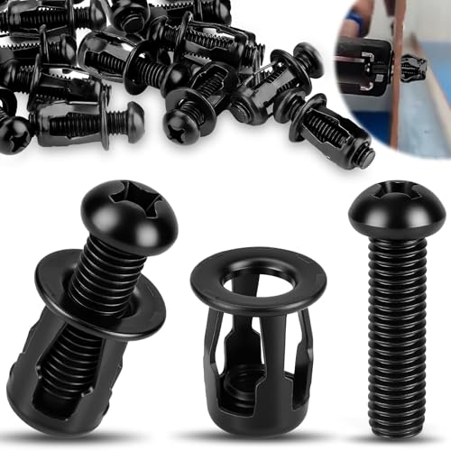 mawmuaw Cheville Placo Charge Lourde M4x20 mm, 20 Pièces Cheville Brique Creuse Noirs Écrous à Pétales Expansion Chevilles Métallique pour Parois Creuses Tôle Fine