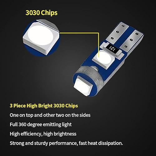 Miniatura 4 de 20 bombillas LED T5 para salpicadero, chipsets 3030, 74, 37, 27, 17, 2721, reemplazos para puerta interior, cúpula de instrumentos, panel de