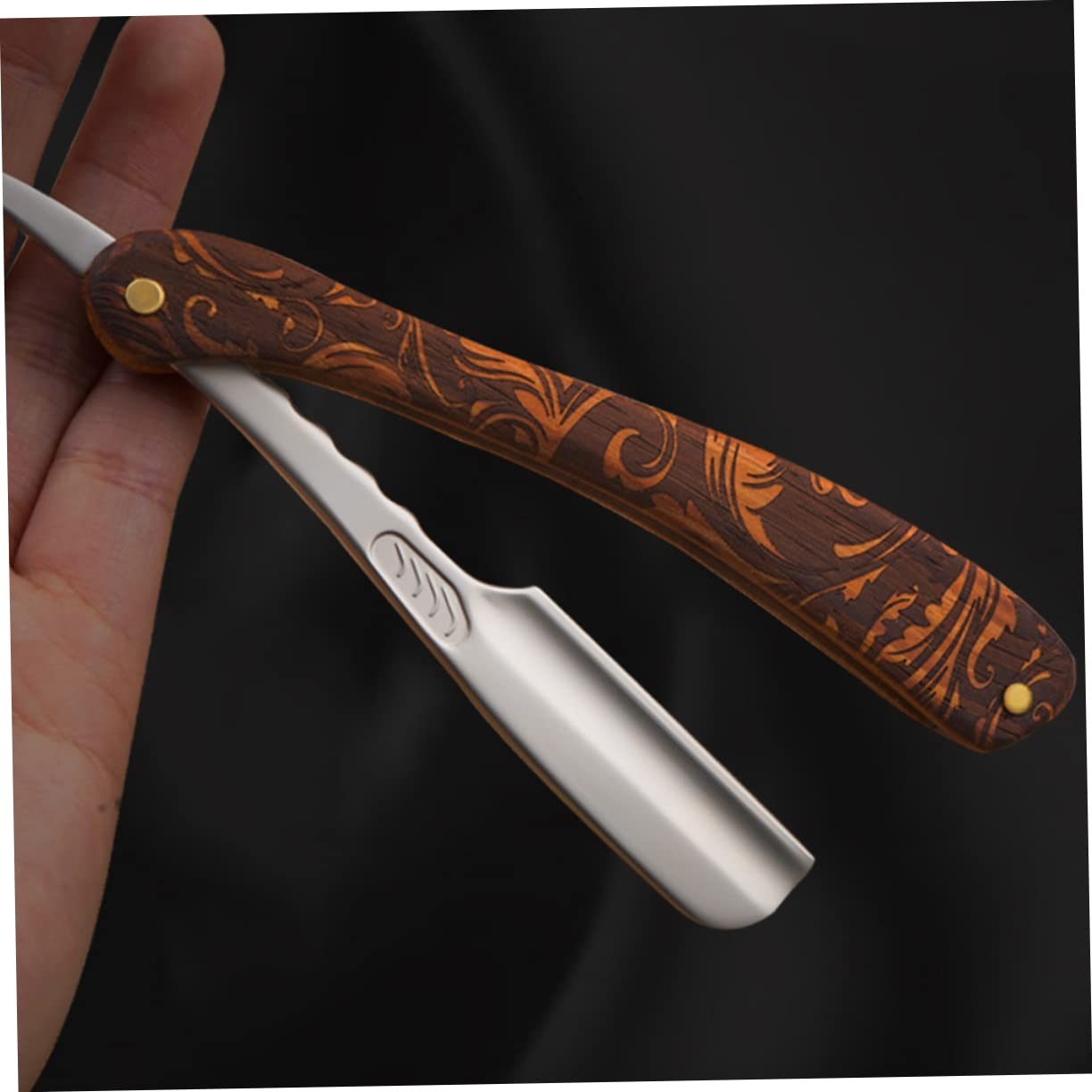 Gatuida Rasoio Da Uomo in Acciaio Manuale Pieghevole Porta Lame Per Barba e Sopracciglia Rasoio Vintage Sicuro Anti-taglio Per Impiego Domestico e Professionale