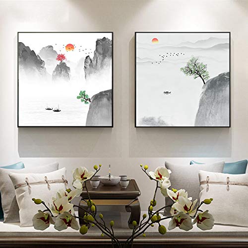 Impression toile style chinois 70x70cm pour décoration salon chic - 2