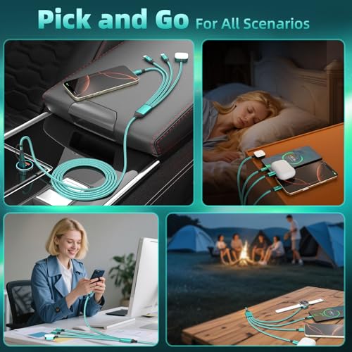 Image of 3 Type-C Ports 4-IN-2 Multi Charging Cable for iWatch Charger /iPhone 17-15