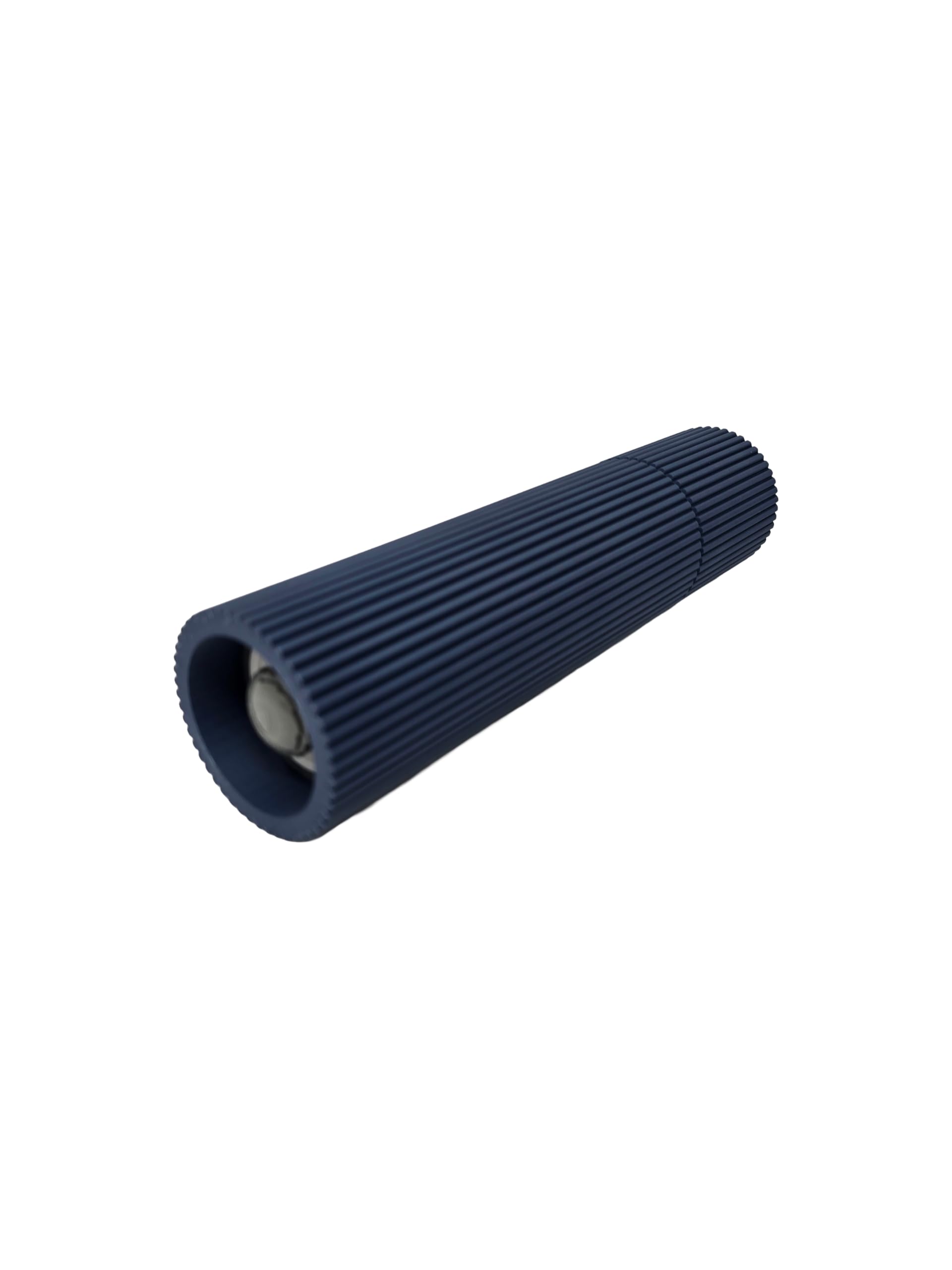 Handgefertigte Design Salzmühle - Pfeffermühle – mit original Keramikmahlwerk inkl. Untersetzer und Einfülltrichter (Navy-Blau)
