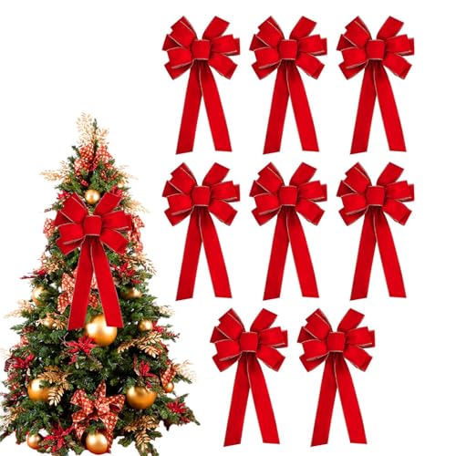 Lazos Navideños Grandes para Árbol de Navidad Set de 8 Piezas Decorativas para Corona y Chimenea 2