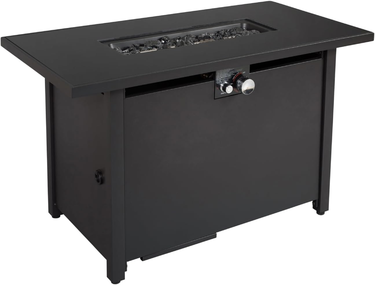 ESPIDOO 42" Steel Fire Pit Table: Modern Outdoor Propane Fireplace with Lid - 50,000 BTU Rust Resistant & Heat Resistant - Backyard Patio Deck Heating for Entertaining Guests