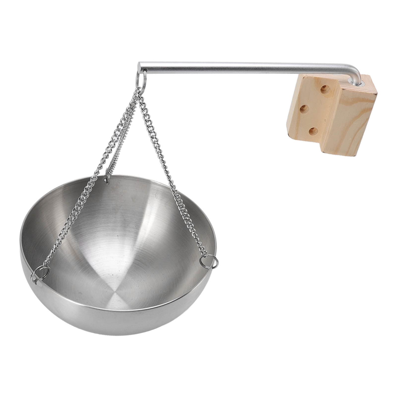 Kubek na olej do sauny, miska dyfuzora do sauny ze stali nierdzewnej, wiszący kubek na olej do aromaterapii z drewnianym klockiem do sauny tradycyjna sauna na podczerwień (Large: Approx.