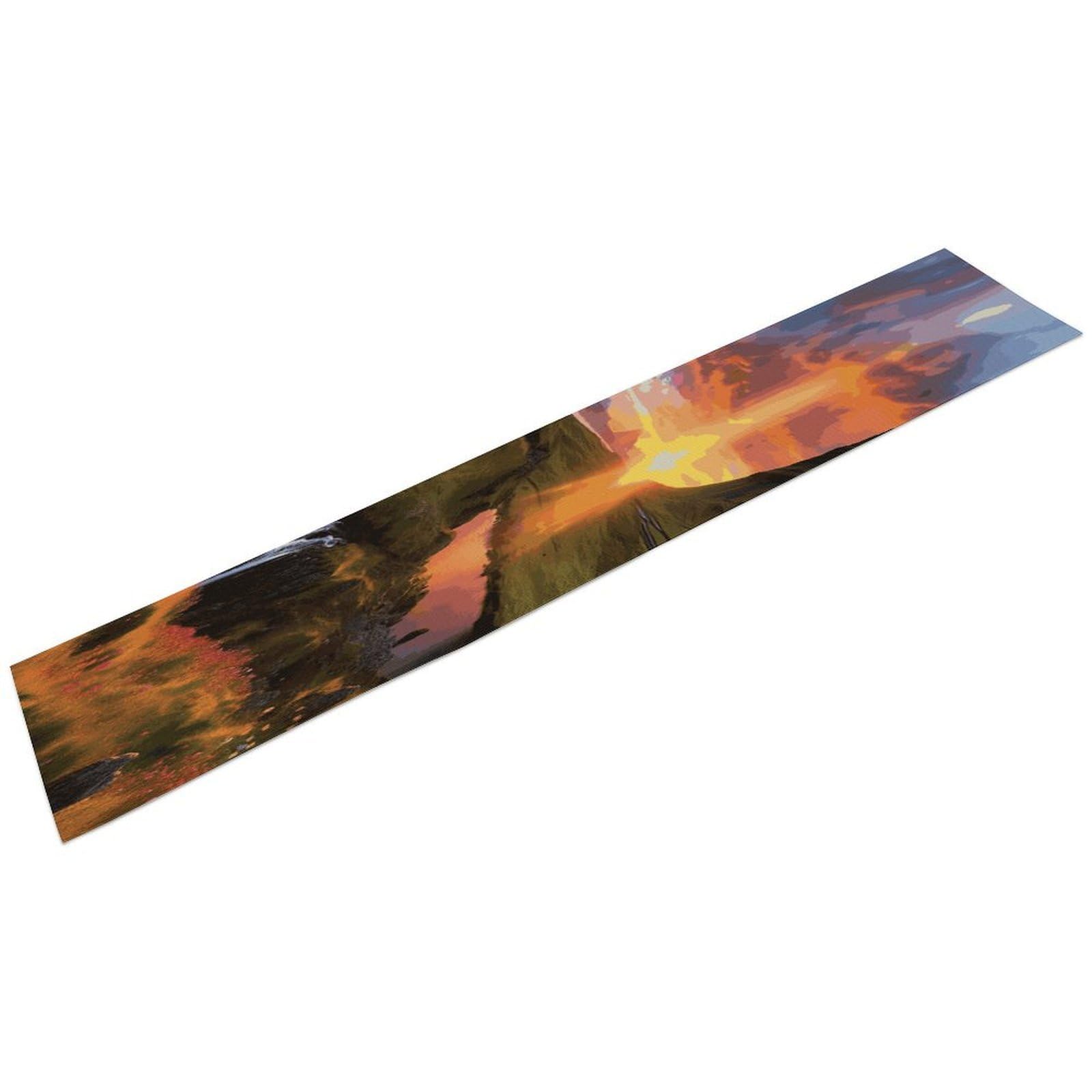 Btcowzrv Style Iceland Sunset Linen Table Runner 72.4 Inches Long, Machine Washable Table Runner For Party Kitchen Dining Table Coffee Holiday Party Decor, 13.4"X72.4"