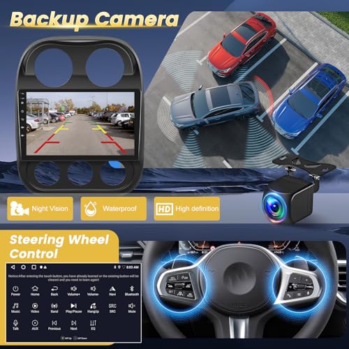 Radio Android EKAT 10.1 pulg para Jeep Compass Patriot miniatura 7
