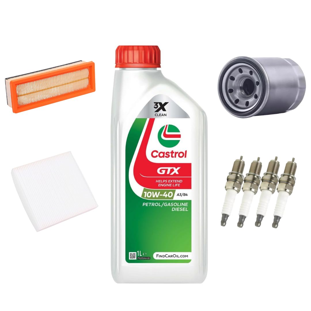 KIT TAGLIANDO + 4 CANDELE COMPATIBILE CON FIAT 500 PANDA 169 312-1.2 BENZINA 44 51 KW 60 69 CV