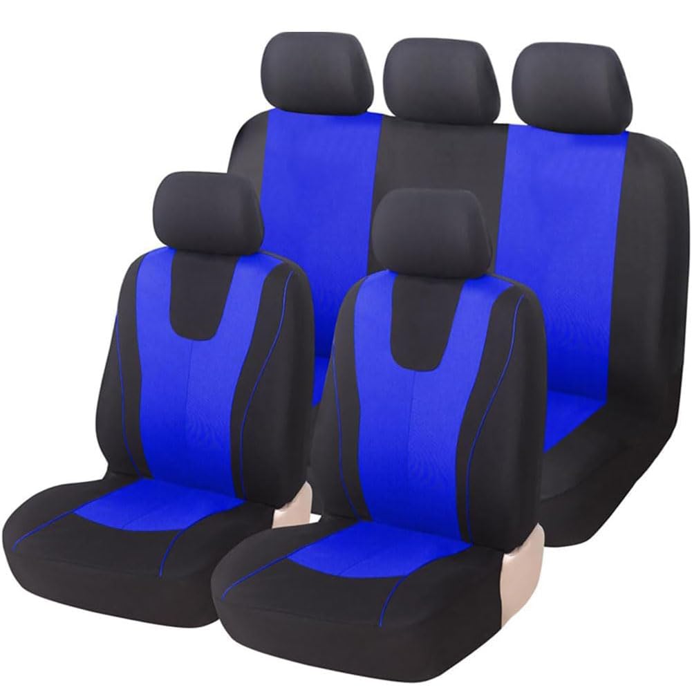 9 Piezas Fundas de Asiento de Coche para Toyota Prius 2009-2025, Fundas de Tela Antideslizantes para Asientos Delanteros y Traseros Accesorios Interiores,A/Blue
