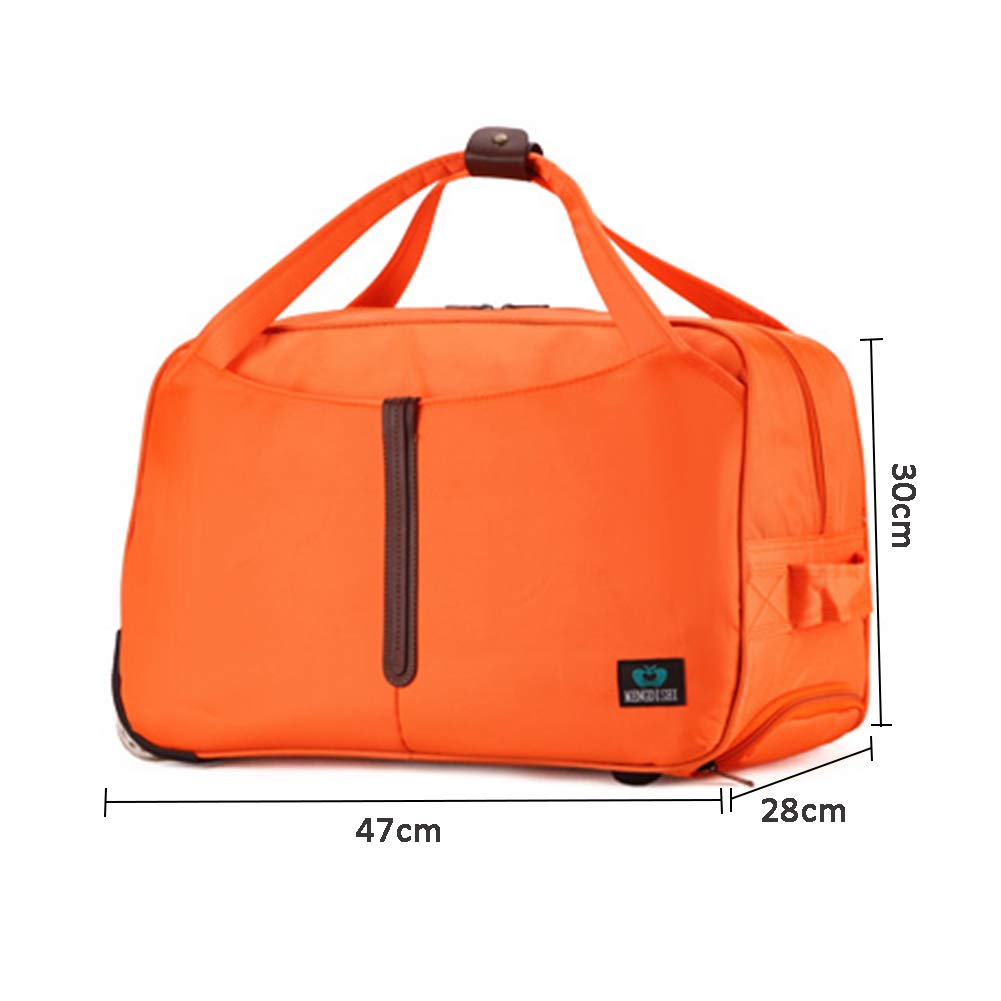 Holdall torba na kółkach bagaż ręczny na kółkach wakacje weekendowy lekki płot (kolor: Pomarańczowy, rozmiar: duży)