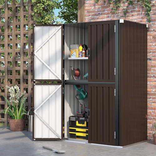 UNIONLINE Outdoor Tall Storage Garden Cabinet Shed with Adjustable ...