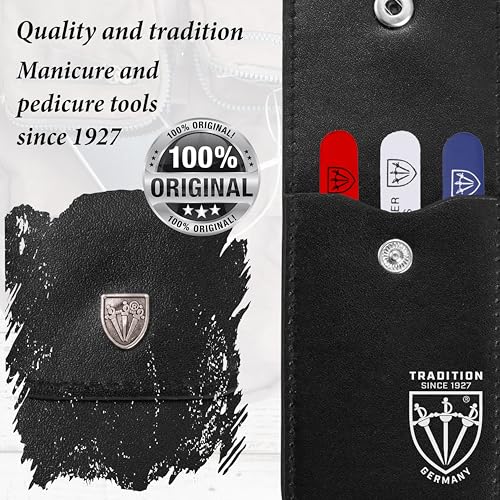 3 Swords Germany – brand quality professional stainless steel precision tweezer set “USA”, slanted, straight, pointed eyebrows hair, synthetic leather case, manicure pedicure by 3 Swords