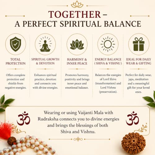 Image of Vaijanti Mala Original with 1.5 CM 5 Mukhi Rudraksha | | Vaijayanti Mala Original with Panchmukhi Rudraksha | Vyjayanthimala | Bajanti | Vijayanti