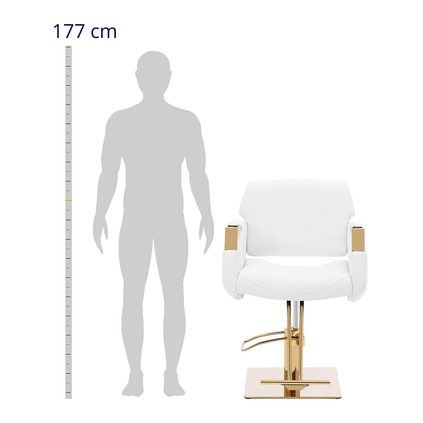 Physa Physa Penryn - Silla de peluquería con reposapiés, 470-630 mm, 200 kg, Color Blanco y Dorado