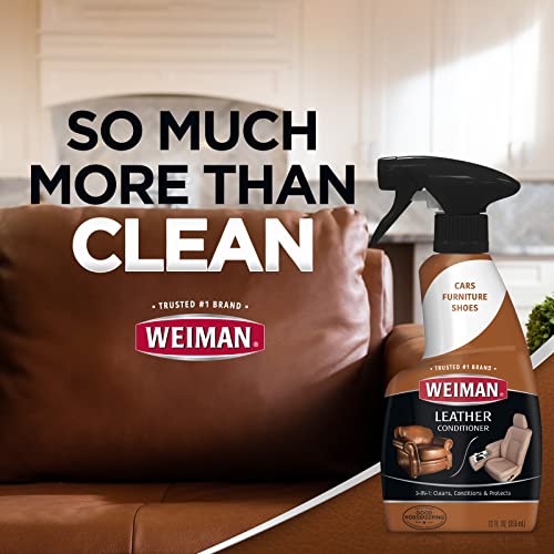 Weiman Leather Cleaner And Conditioner - 22 Ounce (2 Pack) - Restores Leather Surfaces - Ultra Violet Protectants Help Prevent Cracking Or Fading Of Leather Furniture, Car Seats, Shoes #TOP5