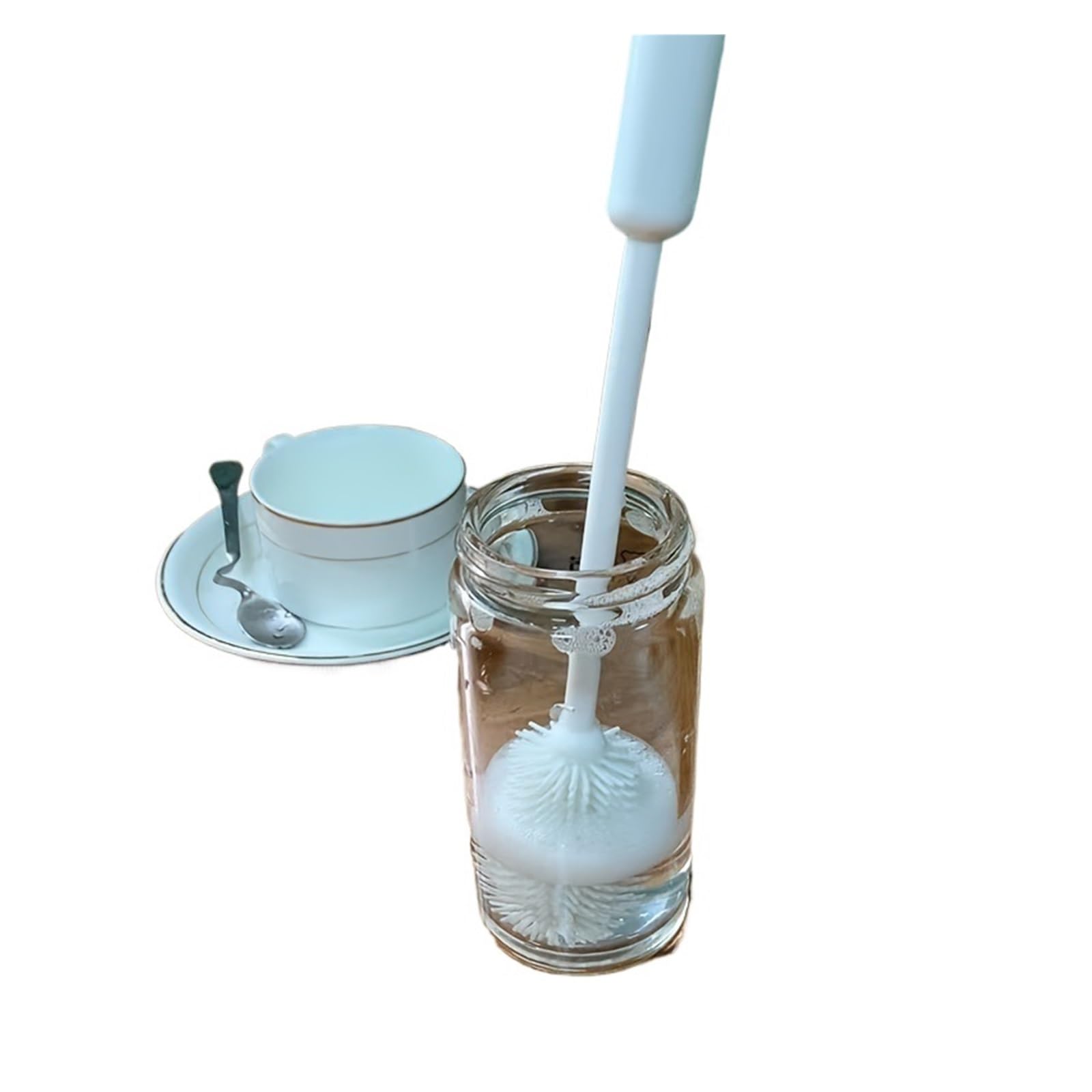 2PC Cup Brush, Bottle, Silicone, Insulated, Cleaning(White B)