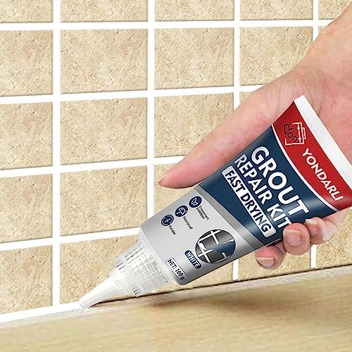 2 Pack White Grout Sealer - Filler Tube, Fast Drying Grout Pen Paint, Repair Kit for Bathroom, Shower, Kitchen, Floor Tile Joints