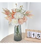 Leftover Artificial Floral Centerpieces, Long Vase-pink, 2 Peony Heads and 3 Hydrangea Heads