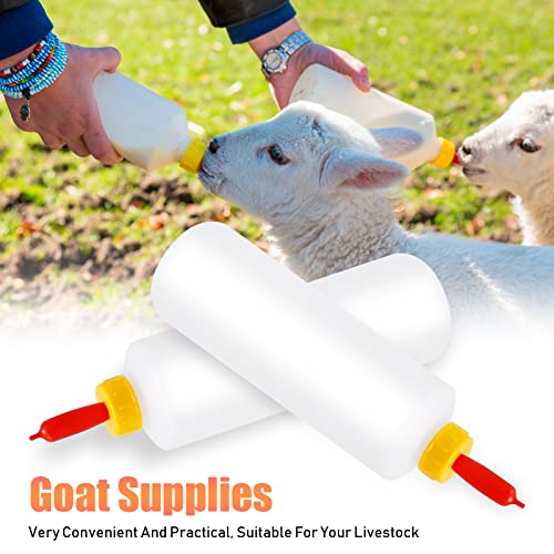 ZUDKSUY 5 Sets of 500ml Small Mouth Feeding Bottles + 10 Teats, Lamb Feeding, Livestock Drinking, Goat Milk, Lamb Nursing, Milk Feeding for Farms