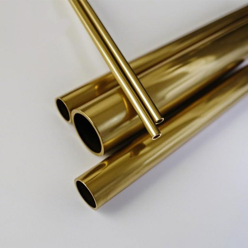 1 tubo de cobre capilar de latón H62, diámetro exterior de 27 mm, grosor de pared de 2 mm, longitud de 0,5 m, tubo redondo de cobre recto sin costuras.